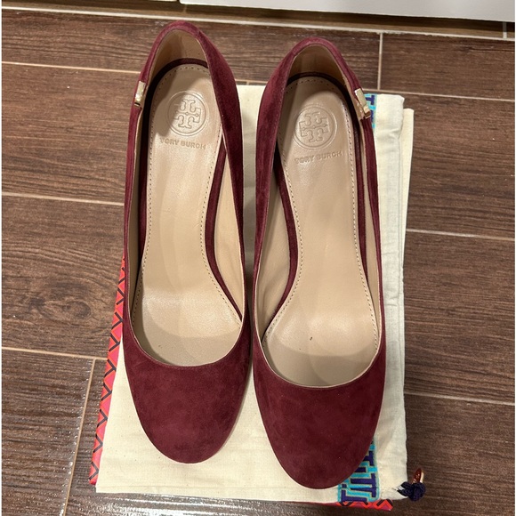 Tory Burch purple suede heels size 9 - Picture 4 of 5